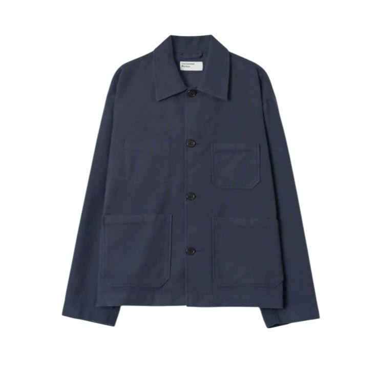 Universal Works Ives Jacket Comfort Moleskin Navy - Steranko Clothing Manchester