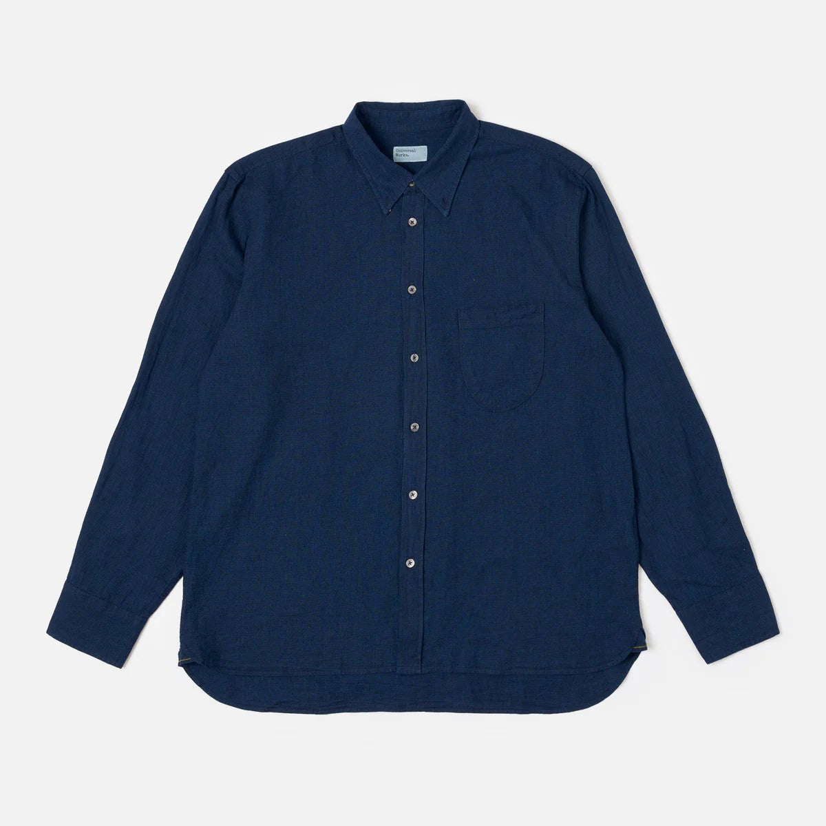 Universal Works Lazy Day Shirt Indigo Lincot Denim - Steranko Clothing Manchester