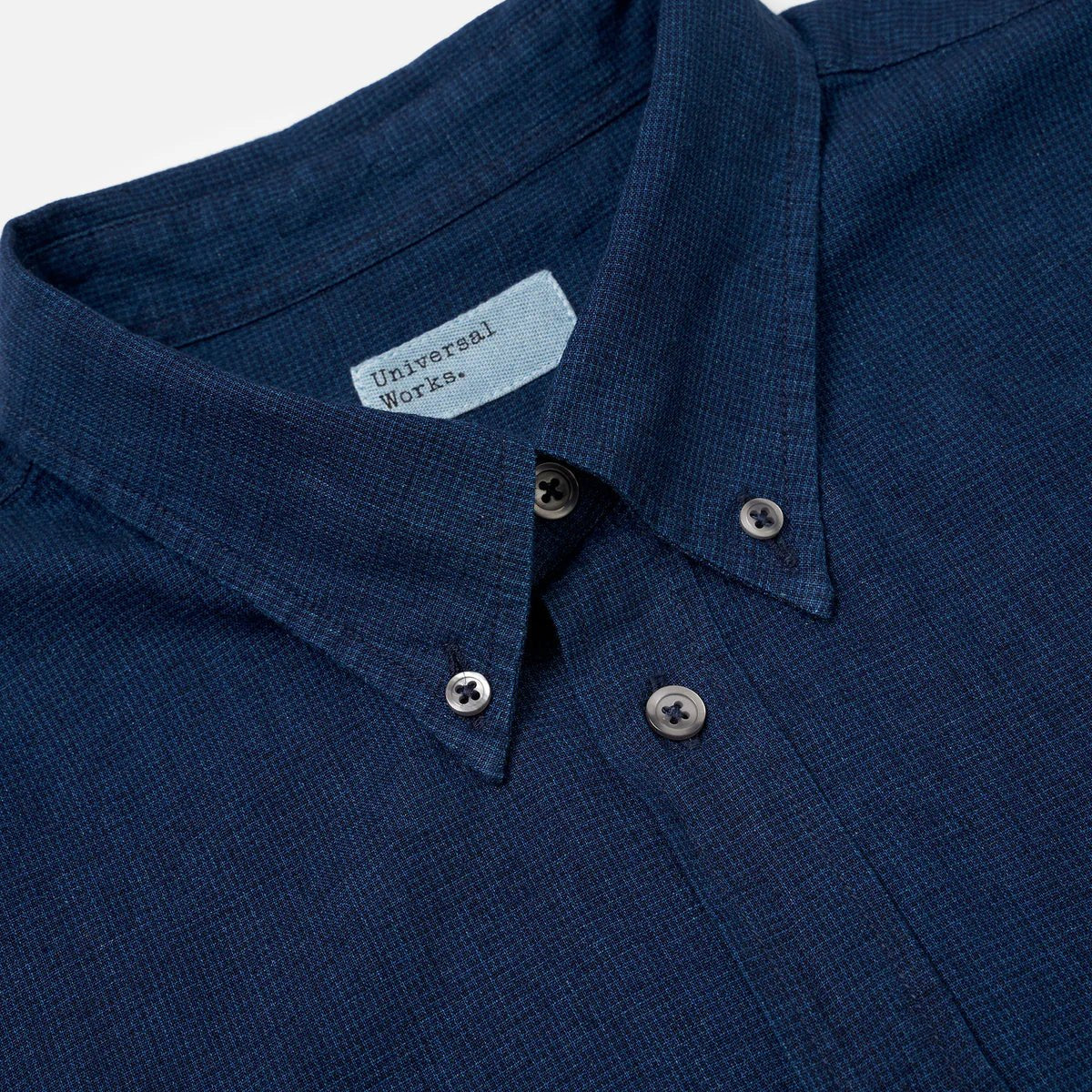 Universal Works Lazy Day Shirt Indigo Lincot Denim - Steranko Clothing Manchester