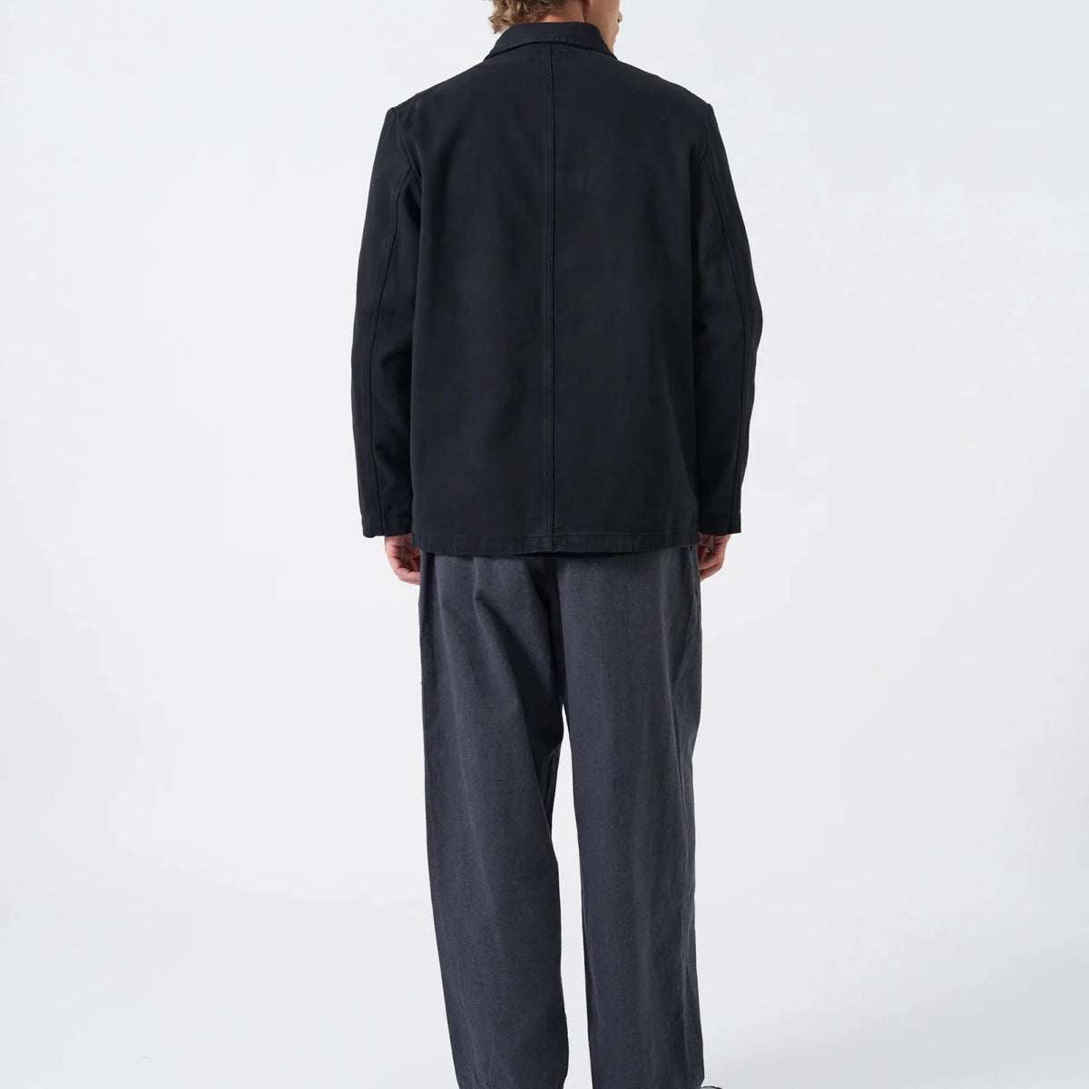 Universal Works OG Bakers Jacket Dexter Twill Black - Steranko Clothing Manchester