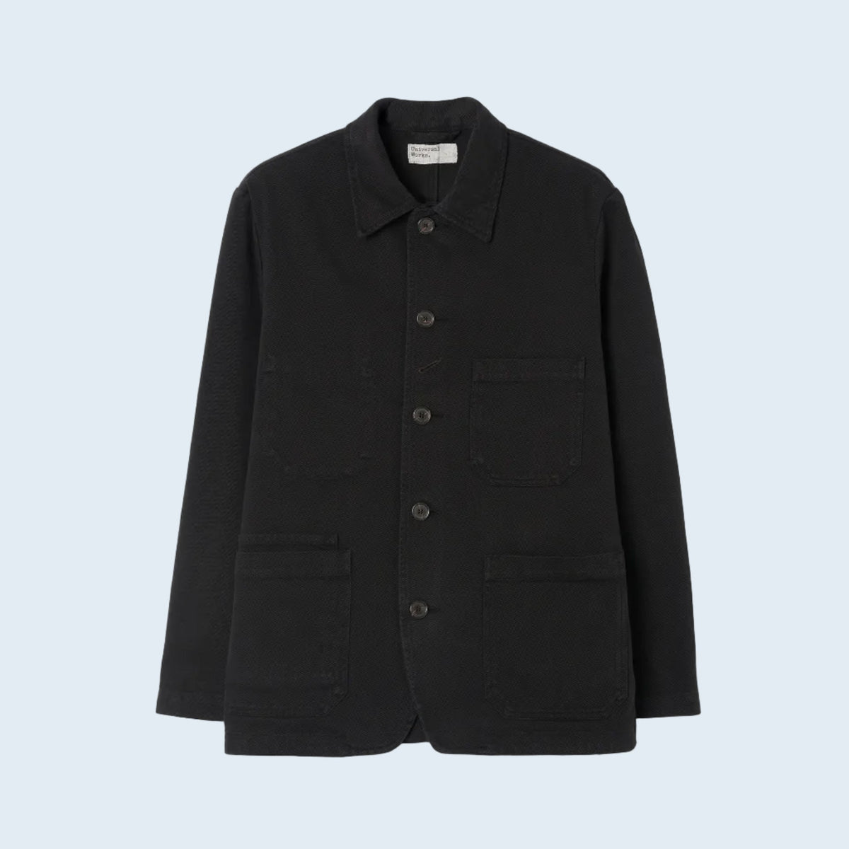 Universal Works OG Bakers Jacket Dexter Twill Black - Steranko Clothing Manchester