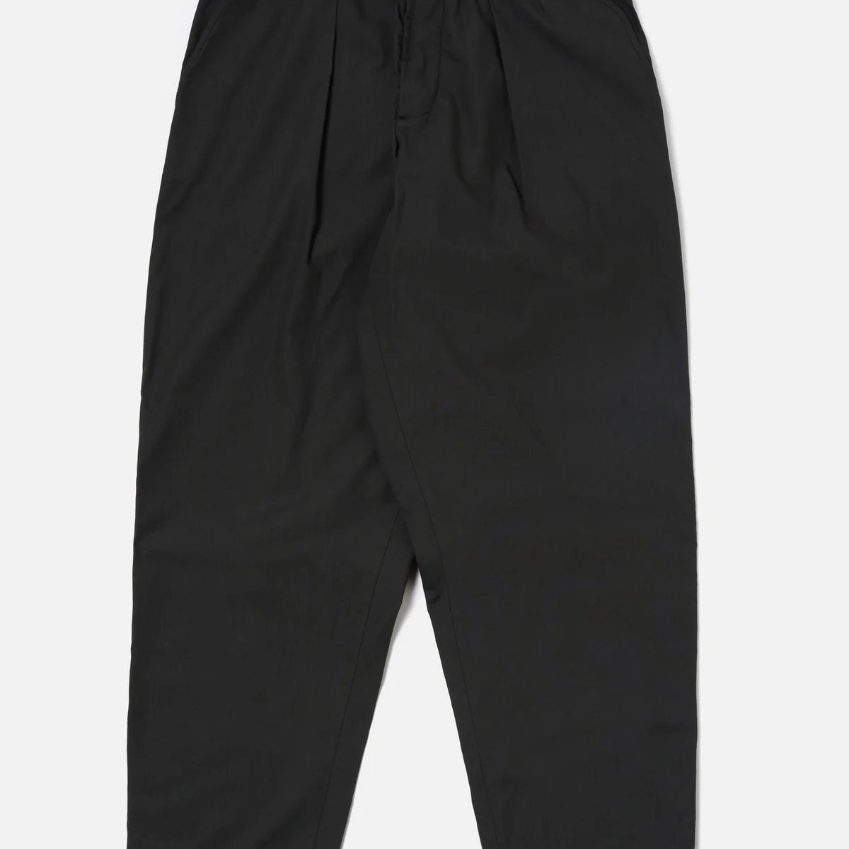 Universal Works Pleated Track Pant Black Tech - Steranko Clothing Manchester