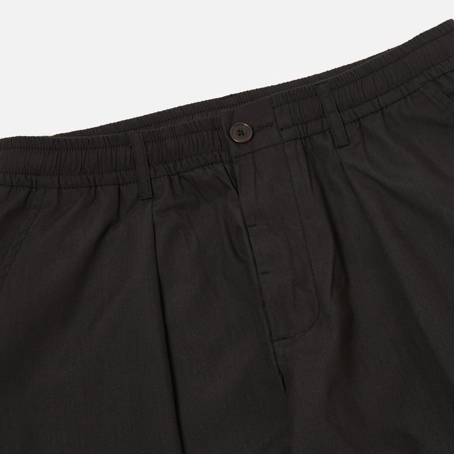 Universal Works Pleated Track Pant Black Tech - Steranko Clothing Manchester