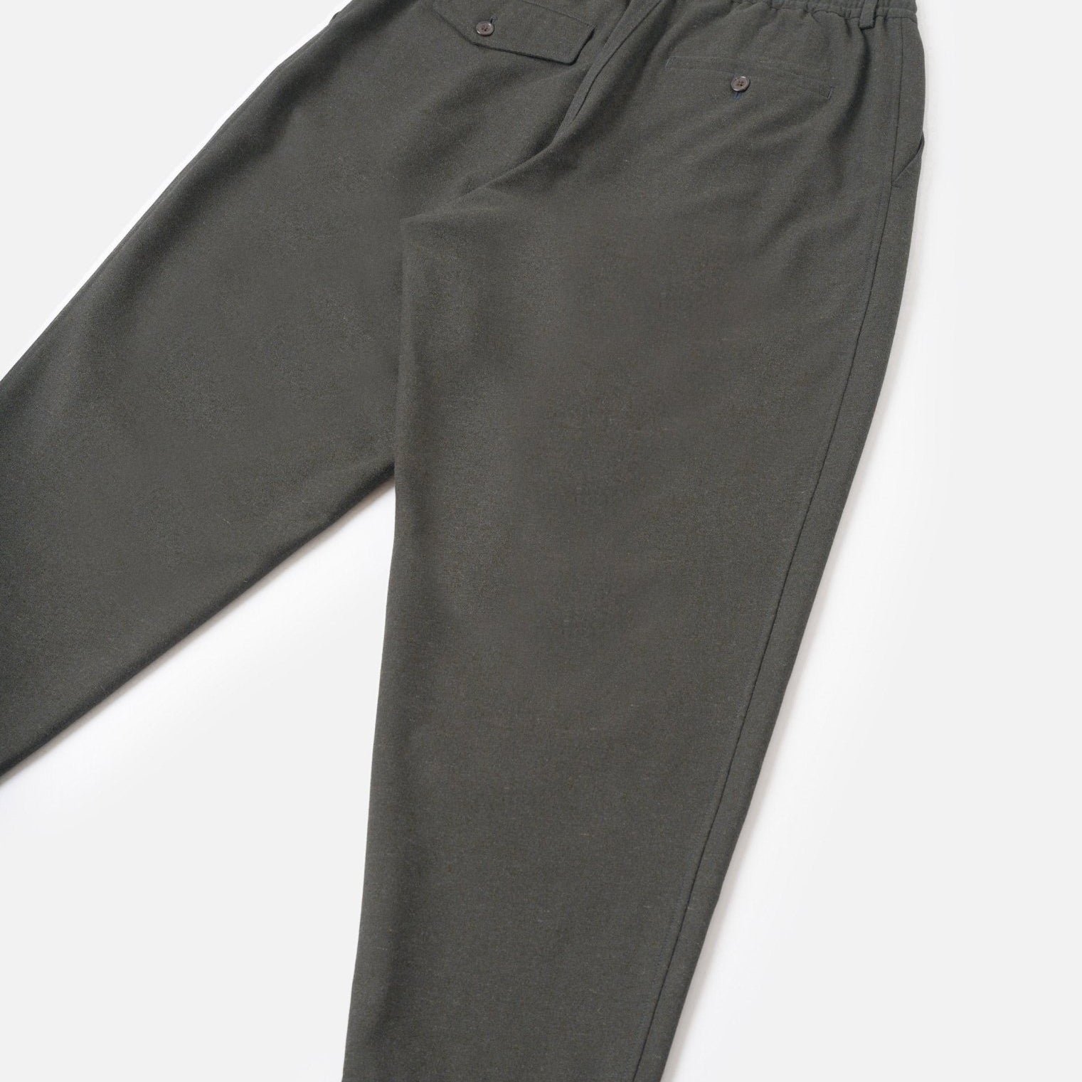 Universal Works Pleated Track Pant Recycled Olive Tweed - Steranko Clothing Manchester