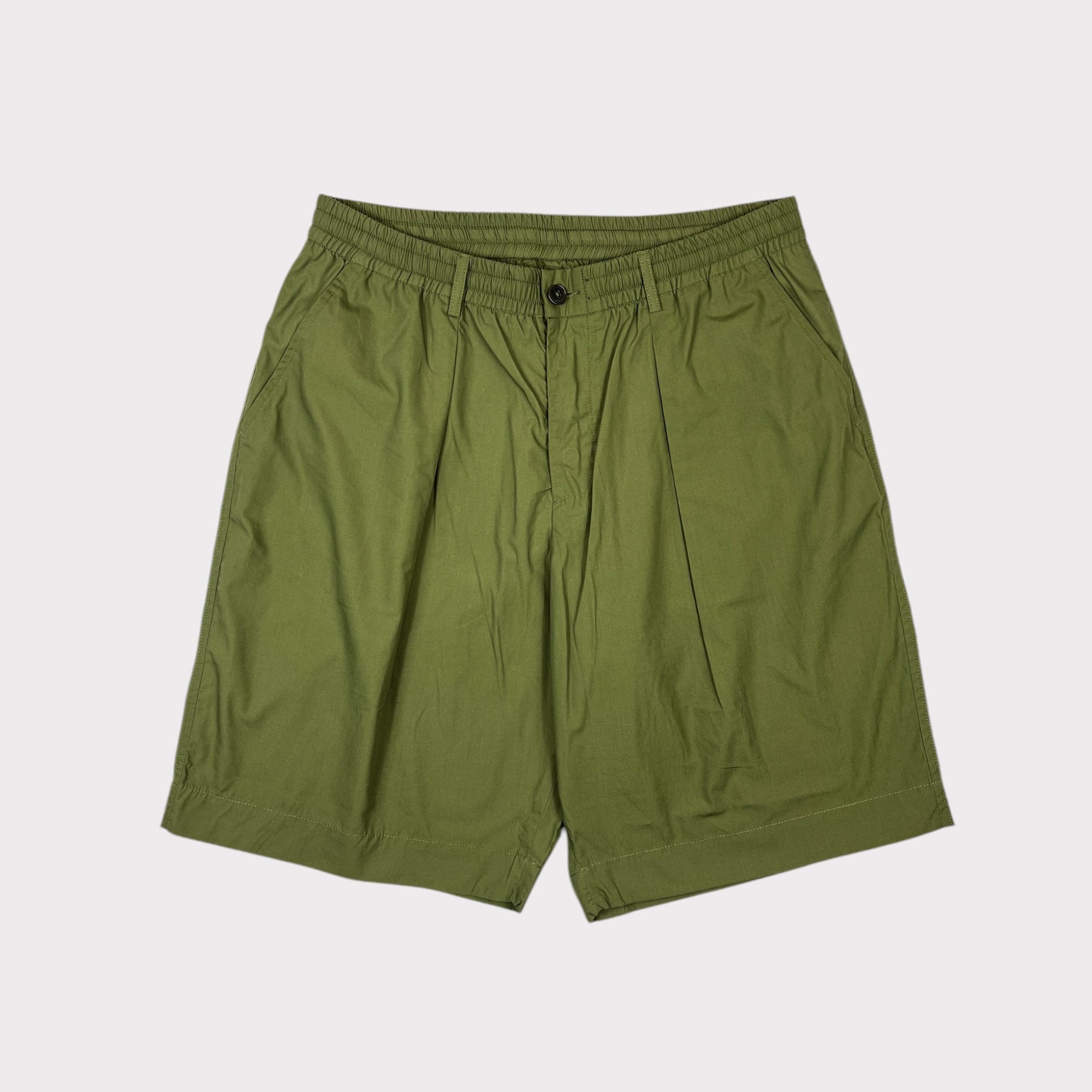 Universal Works Pleated Track Short Olive Tech - Steranko Clothing Manchester