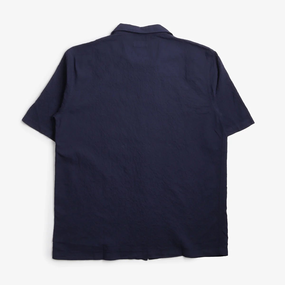 Universal Works Road Shirt Arten Seersucker Navy - Steranko Clothing Manchester