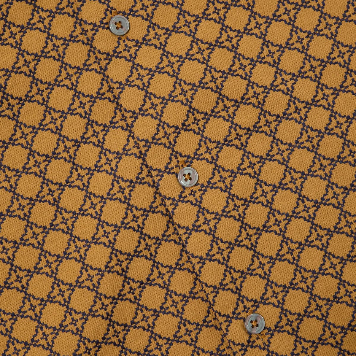 Universal Works Road Shirt Gold / Navy - Steranko Clothing Manchester