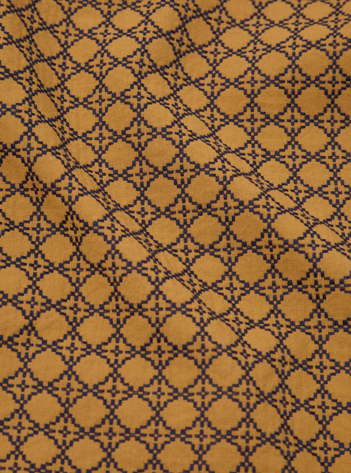 Universal Works Road Shirt Gold / Navy - Steranko Clothing Manchester