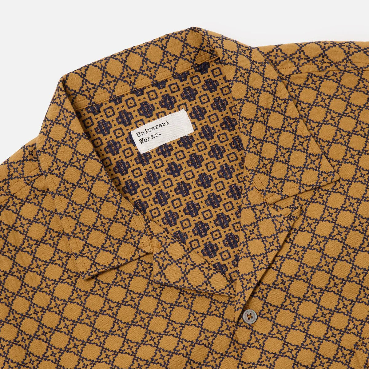 Universal Works Road Shirt Gold / Navy - Steranko Clothing Manchester