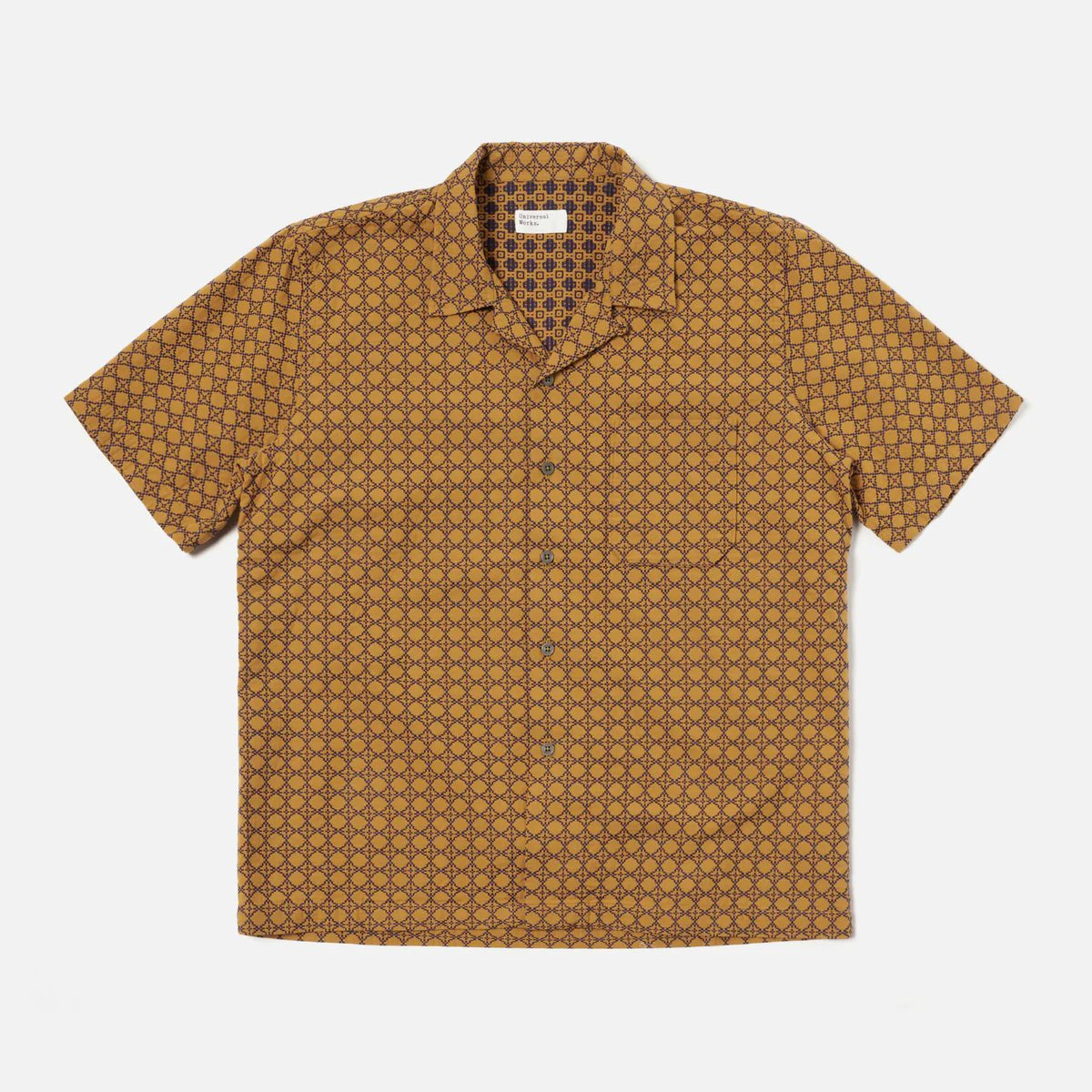 Universal Works Road Shirt Gold / Navy - Steranko Clothing Manchester