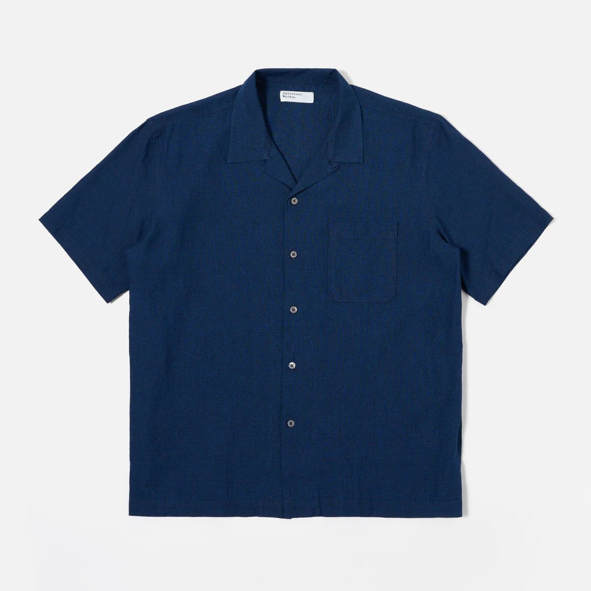 Universal Works Road Shirt Indigo Lincot Denim - Steranko Clothing Manchester