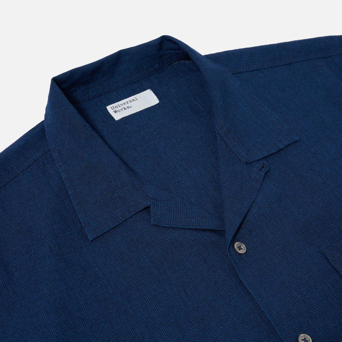 Universal Works Road Shirt Indigo Lincot Denim - Steranko Clothing Manchester