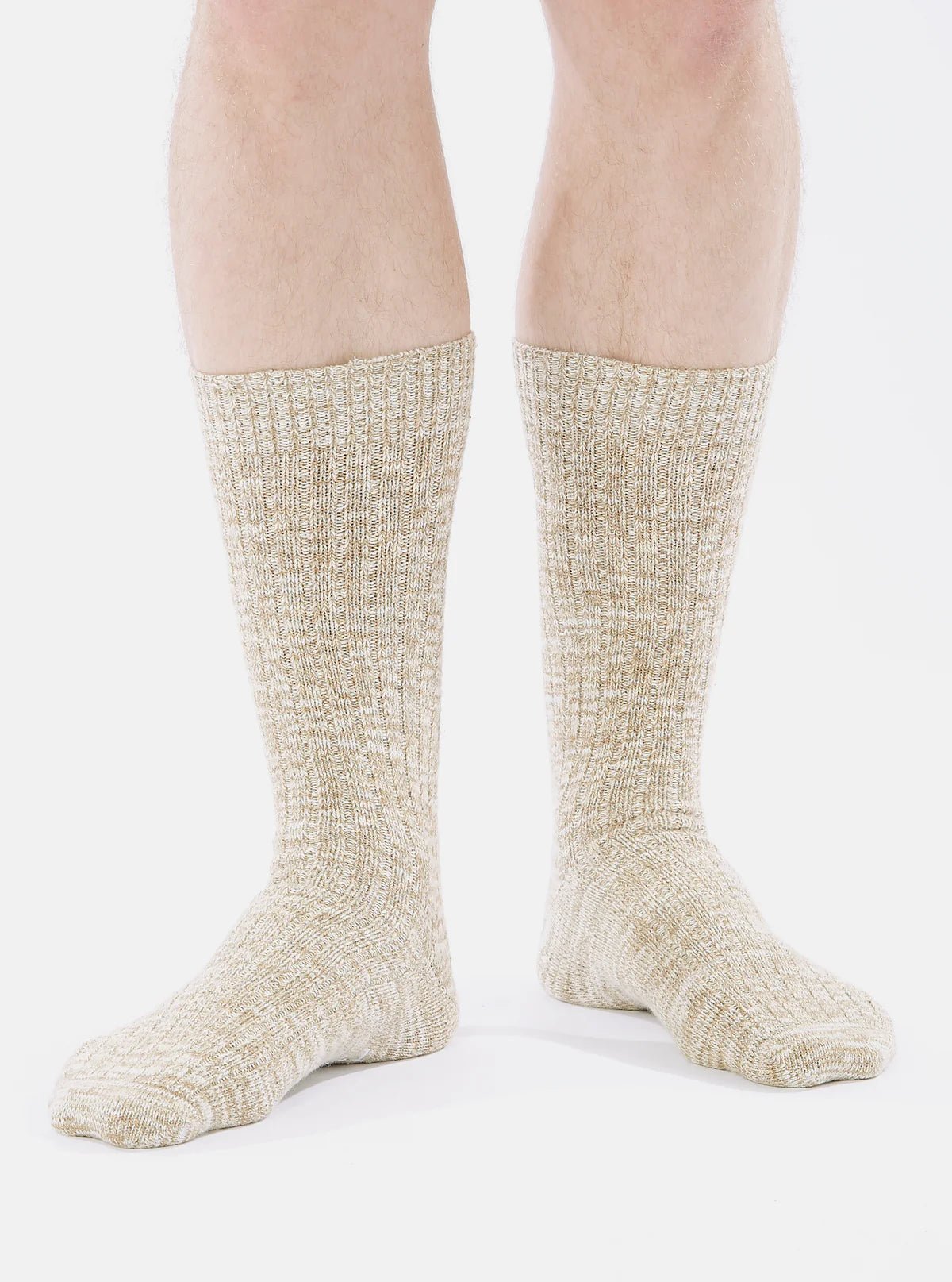 Universal Works Slub Knit Sock Dark Sand - Steranko Clothing Manchester