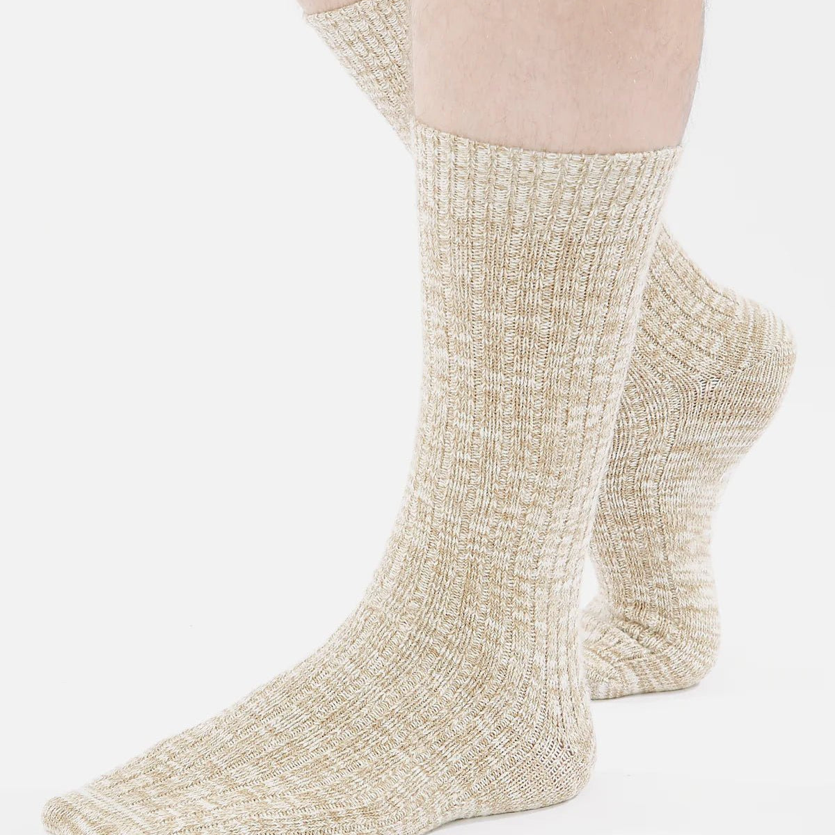 Universal Works Slub Knit Sock Dark Sand - Steranko Clothing Manchester