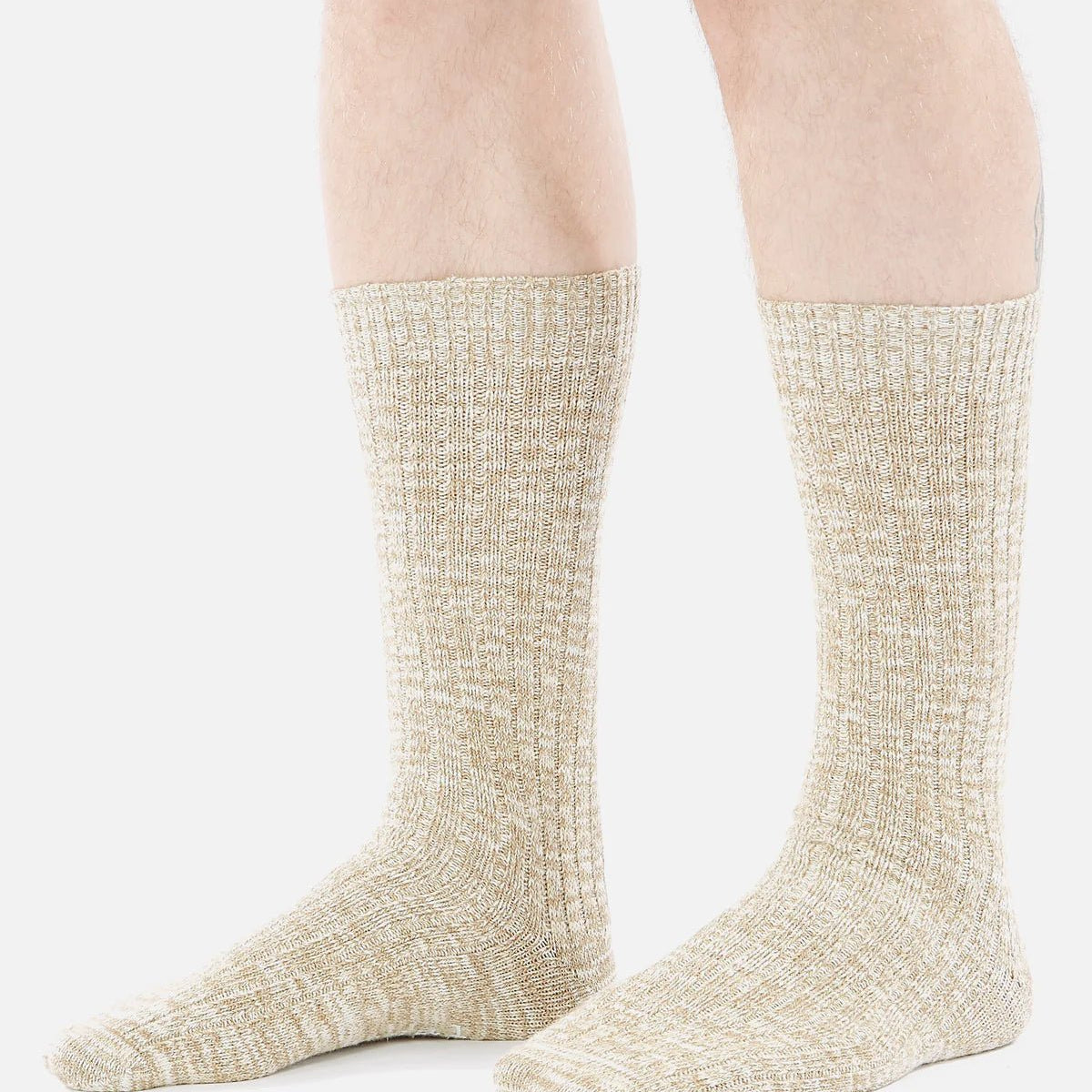 Universal Works Slub Knit Sock Dark Sand - Steranko Clothing Manchester