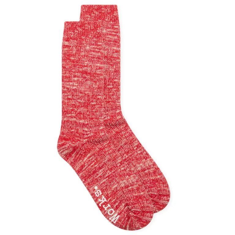 Universal Works Slub Knit Sock Red - Steranko Clothing Manchester