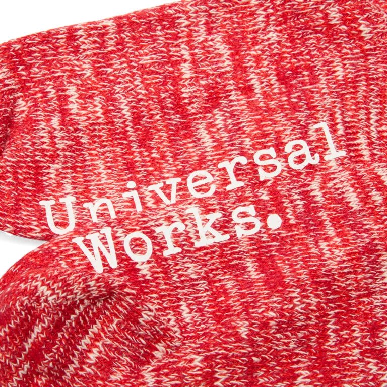 Universal Works Slub Knit Sock Red - Steranko Clothing Manchester