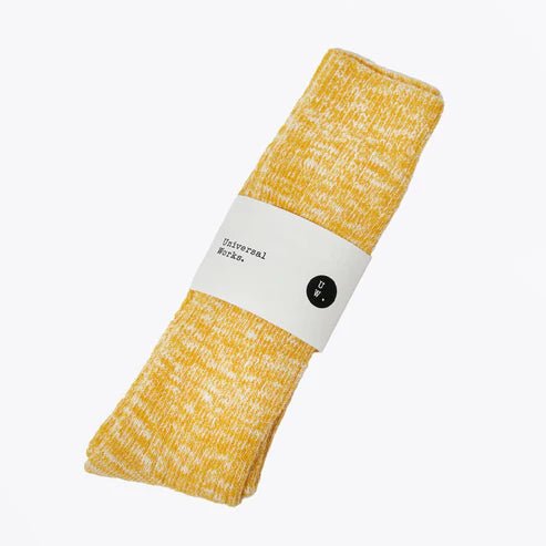 Universal Works Slub Knit Sock Yellow - Steranko Clothing Manchester
