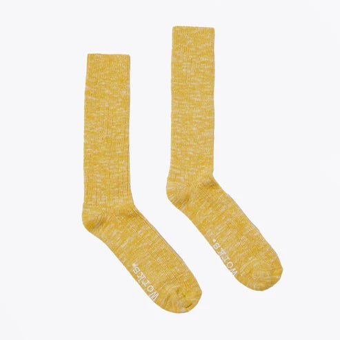 Universal Works Slub Knit Sock Yellow - Steranko Clothing Manchester