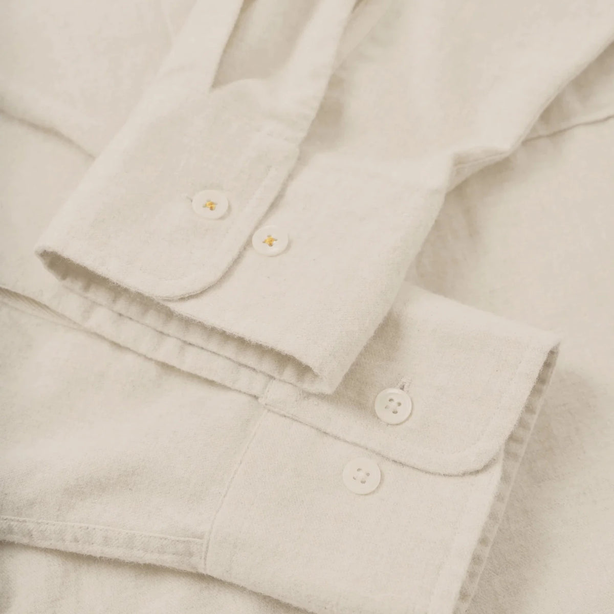 Universal Works Square Pocket Shirt Brushed Flannel Ecru - Steranko Clothing Manchester