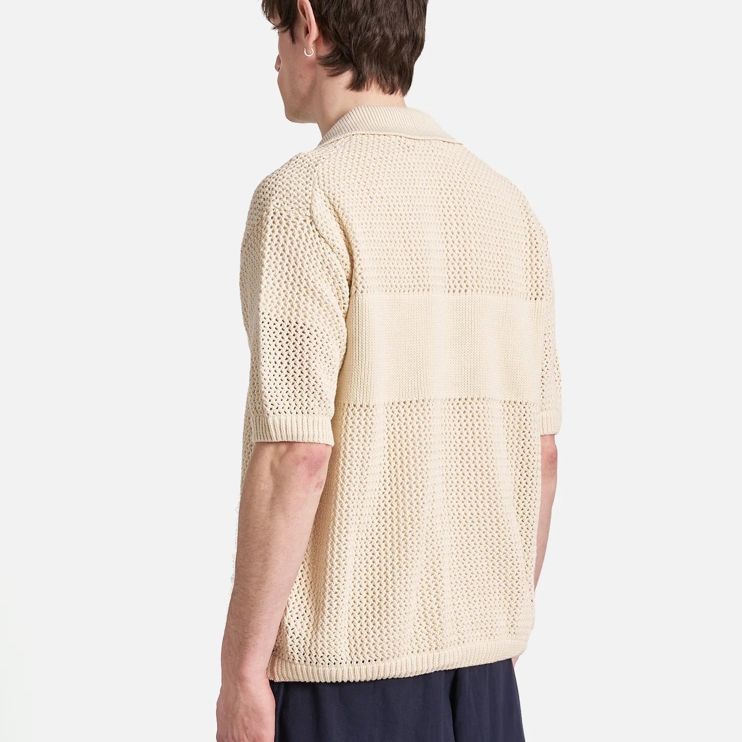 Universal Works SS Open Knit Shirt Ecru - Steranko Clothing Manchester