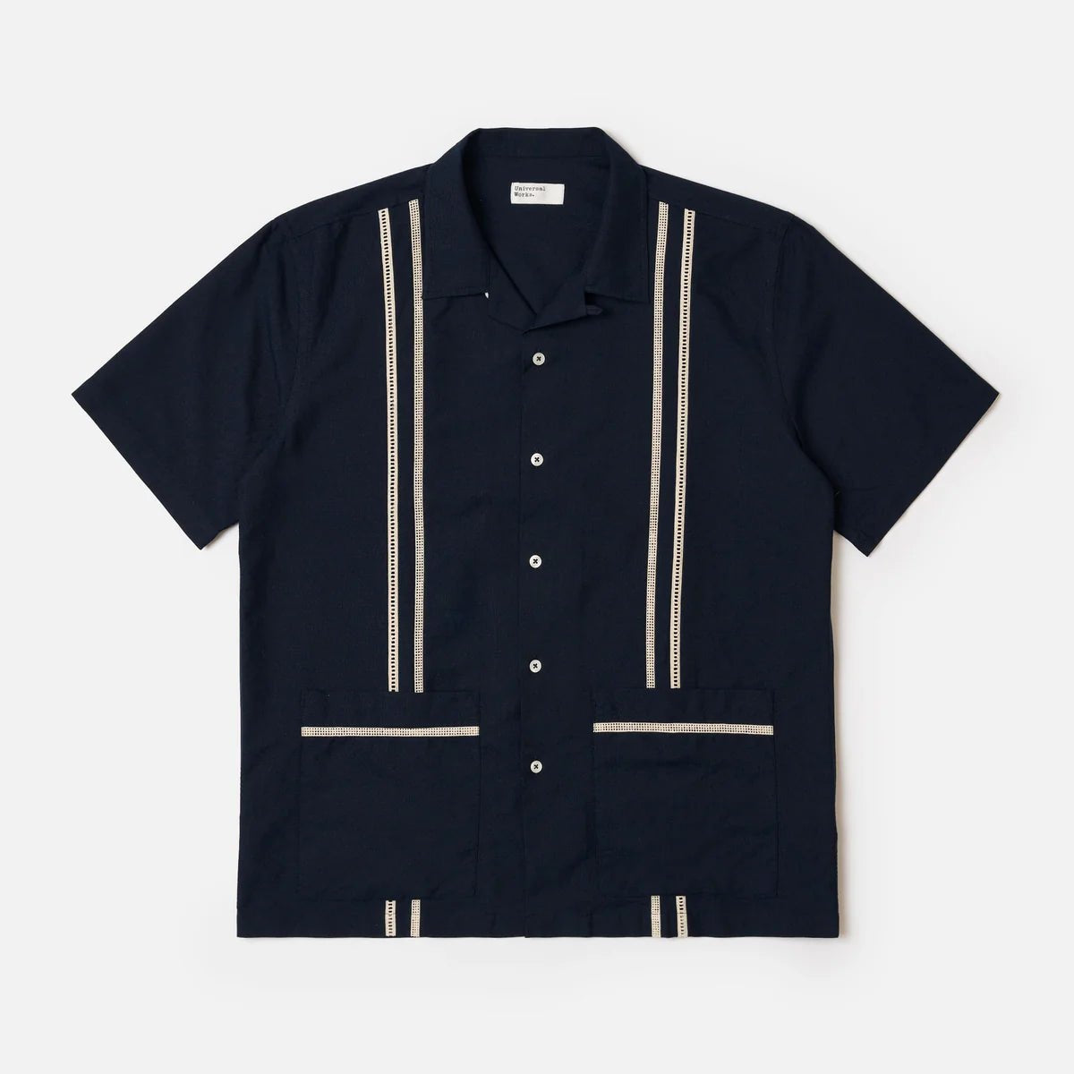 Universal Works Tropicana Shirt Classic Oxford Navy - Steranko Clothing Manchester