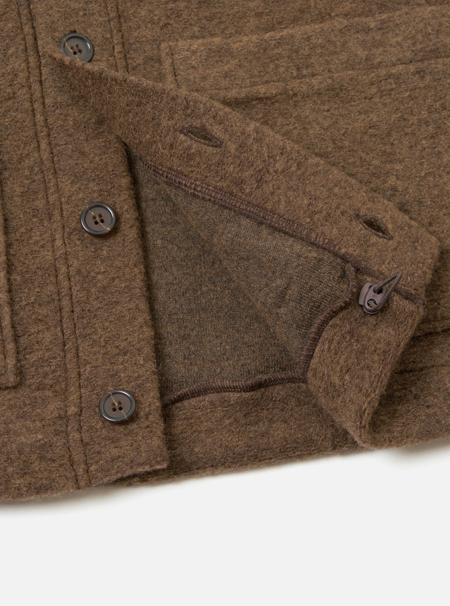 Universal Works Wool Fleece Advance Cardigan Brown Marl - Steranko Clothing Manchester
