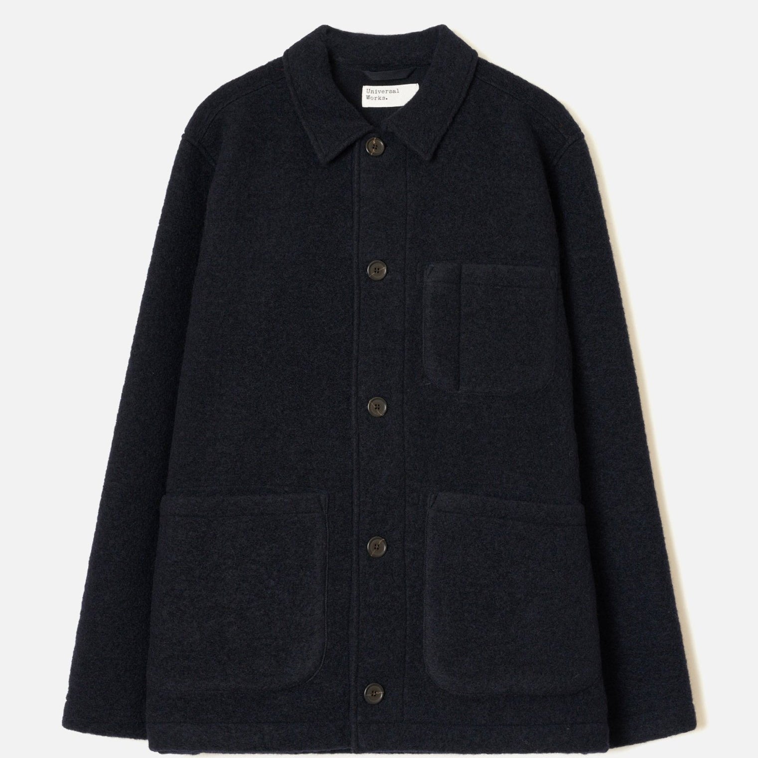 Universal Works Wool Fleece Field Jacket Navy - Steranko Clothing Manchester