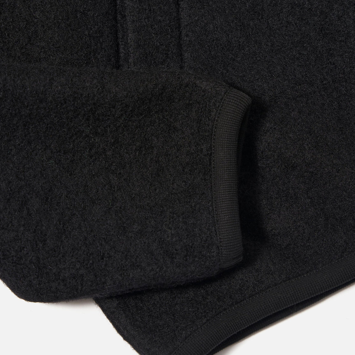 Universal Works Wool Fleece Zip Bomber Black - Steranko Clothing Manchester