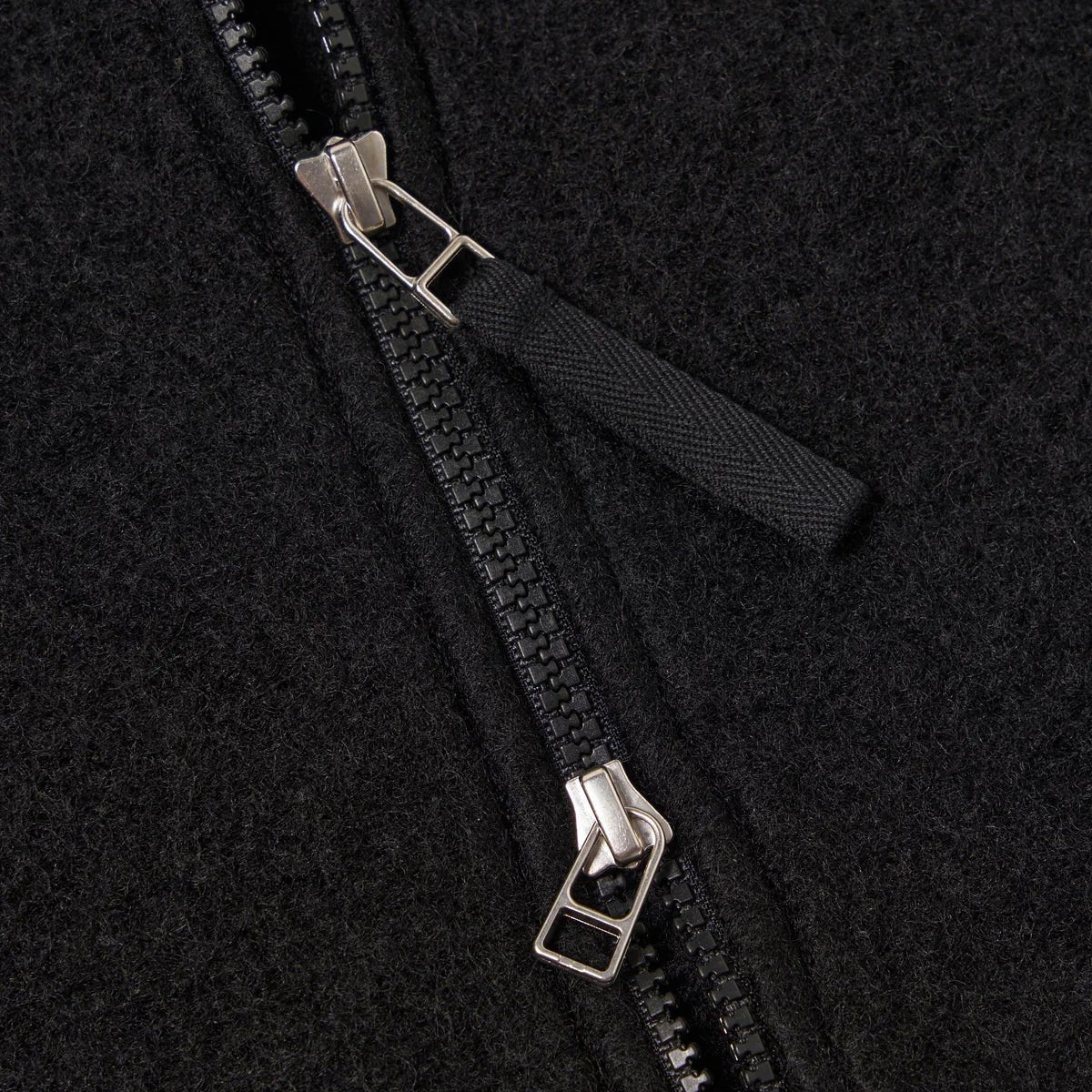 Universal Works Wool Fleece Zip Bomber Black - Steranko Clothing Manchester