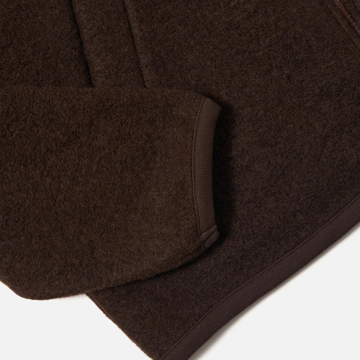 Universal Works Wool Fleece Zip Bomber Brown - Steranko Clothing Manchester