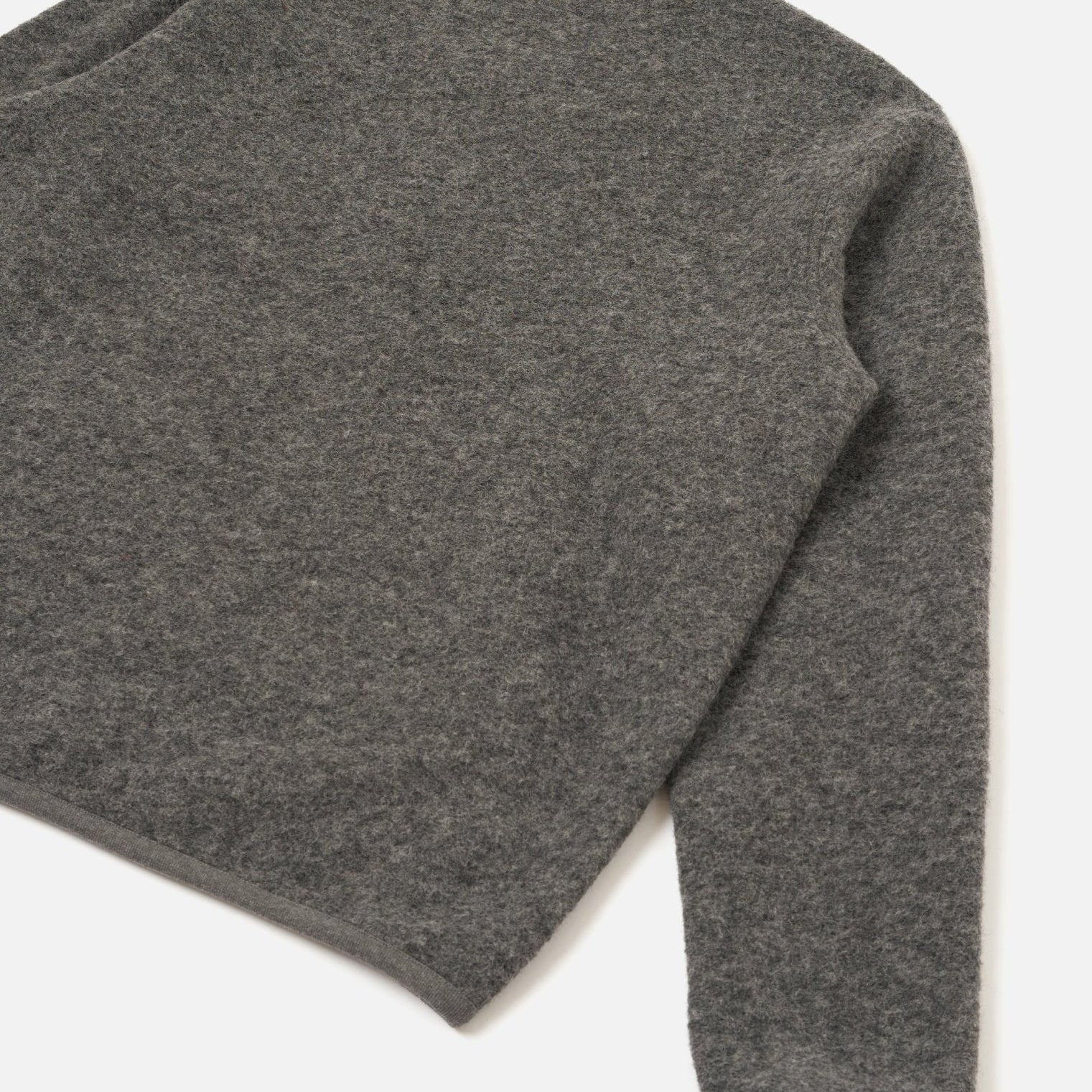 Universal Works Wool Fleece Zip Bomber Grey Marl - Steranko Clothing Manchester