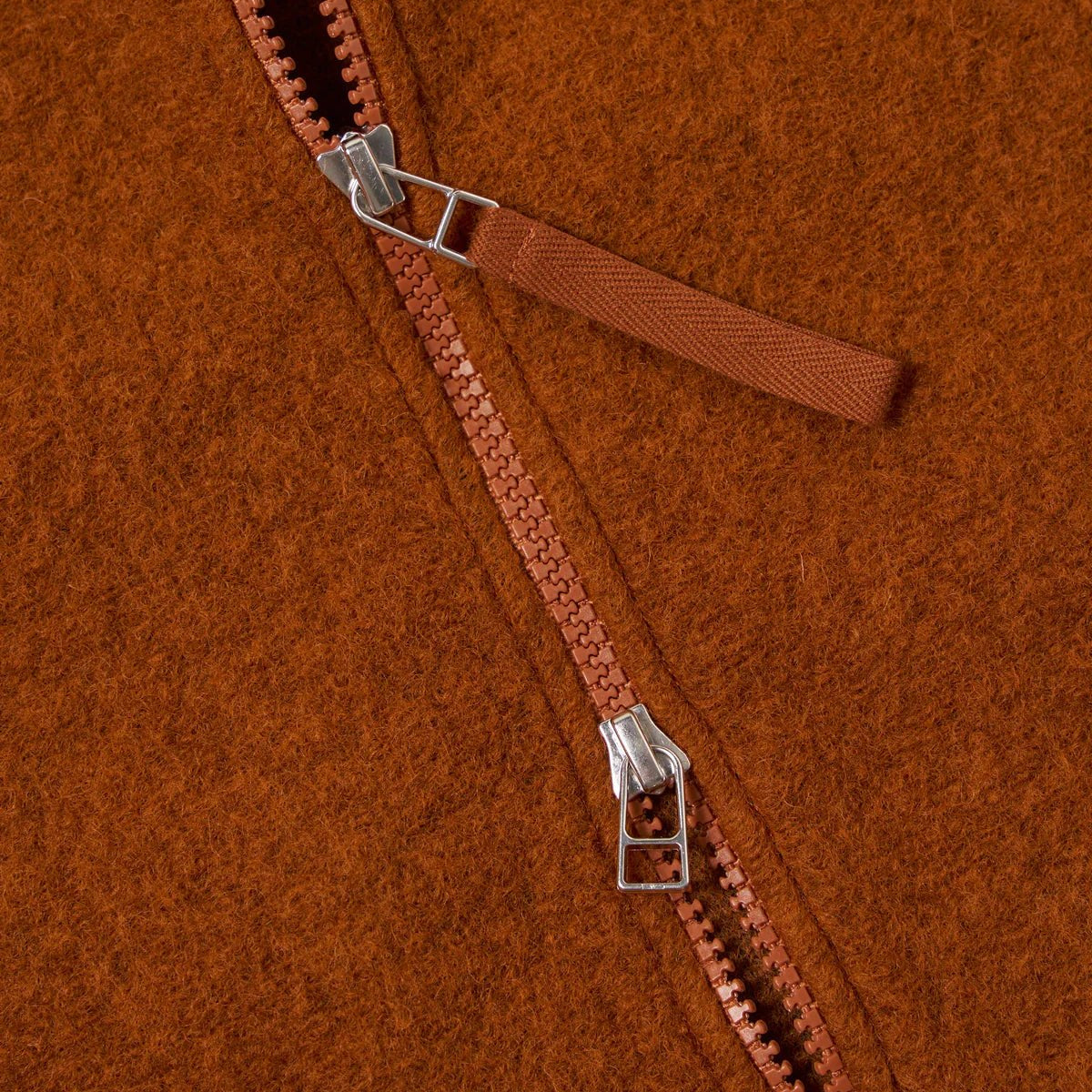 Universal Works Wool Fleece Zip Bomber Rust - Steranko Clothing Manchester