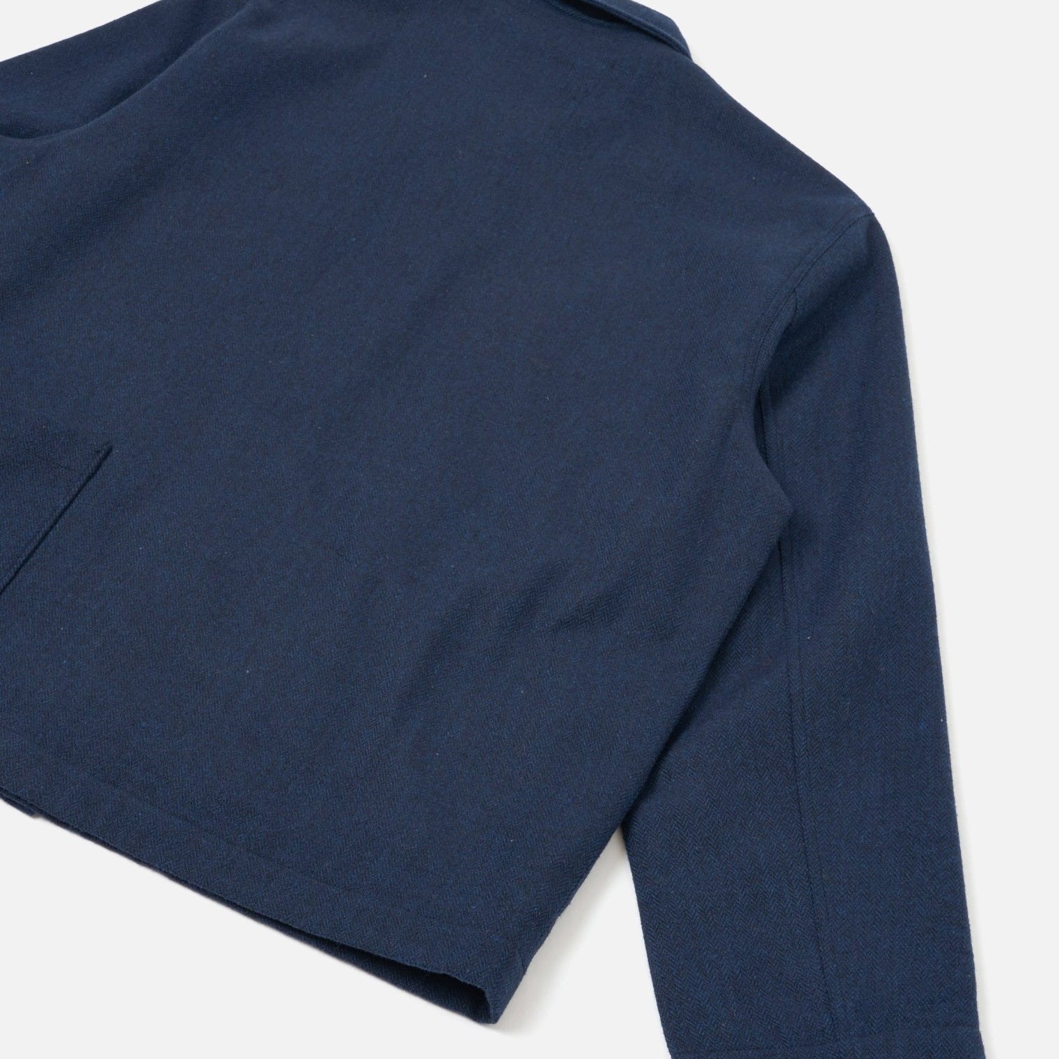 Universal Works Wool Herringbone Ives Jacket Navy - Steranko Clothing Manchester