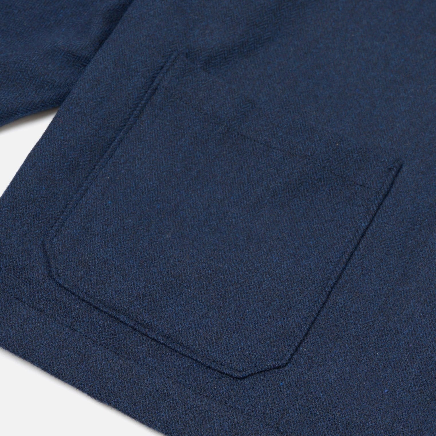 Universal Works Wool Herringbone Ives Jacket Navy - Steranko Clothing Manchester