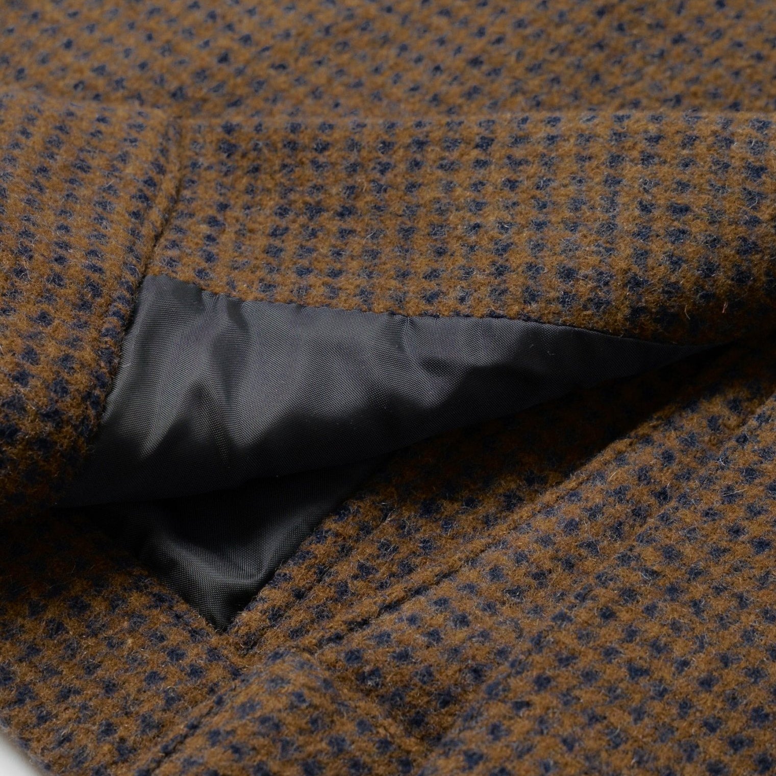 Universal Works Wool Tweed Mix Stan Coat Navy/Brown - Steranko Clothing Manchester