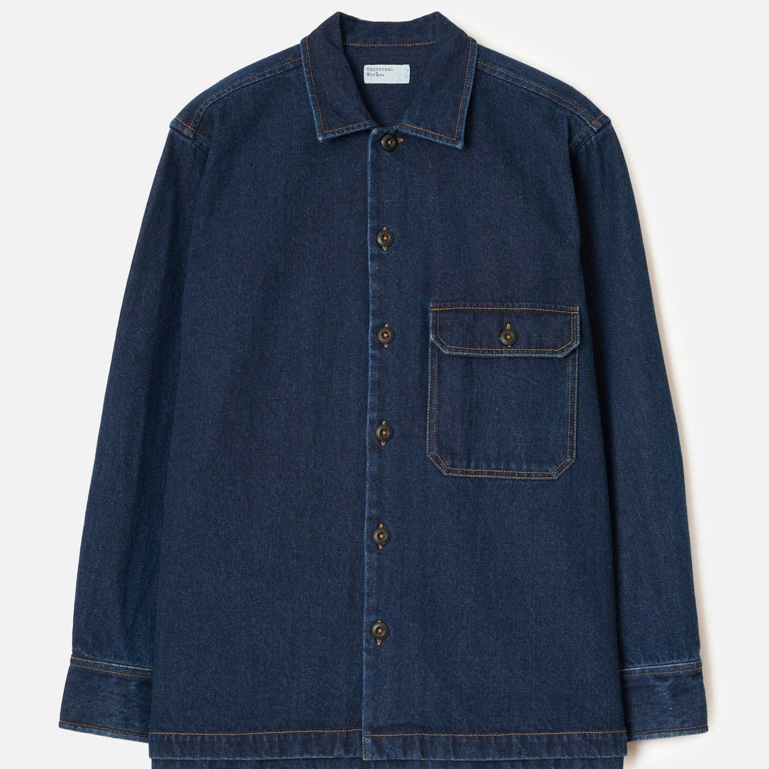 Universal Works Work Denim Fatigue Shirt Indigo - Steranko Clothing Manchester