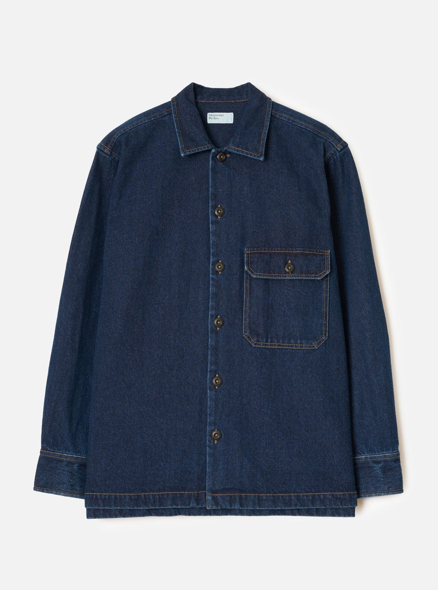 Universal Works Work Denim Fatigue Shirt Indigo - Steranko Clothing Manchester