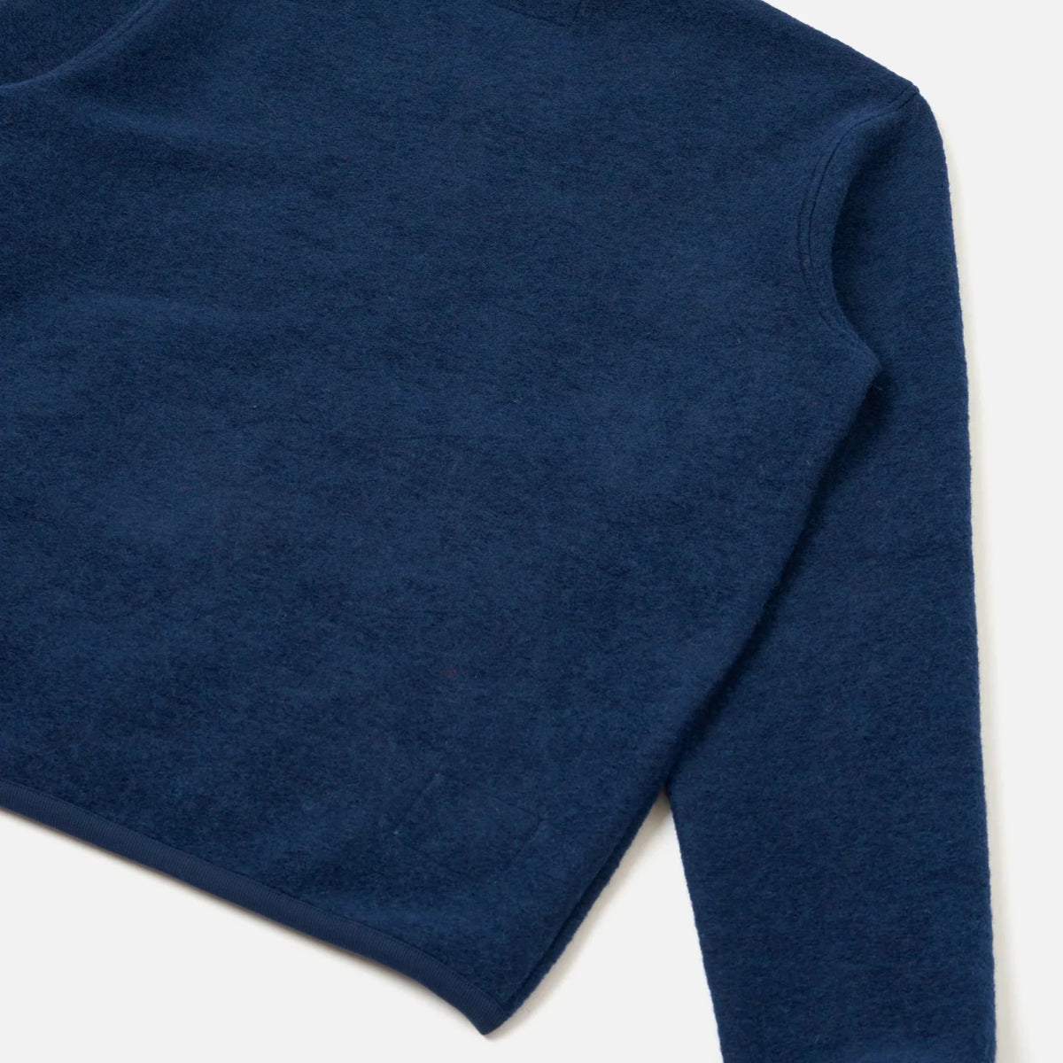 Universal Works Zip Bomber Wool Fleece Indigo - Steranko Clothing Manchester