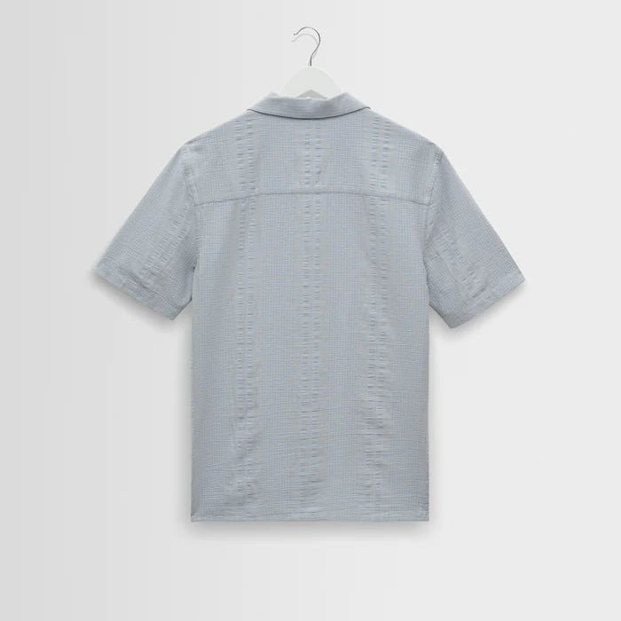Wax Didcot Double Weave Seersucker Blue - Steranko Clothing Manchester