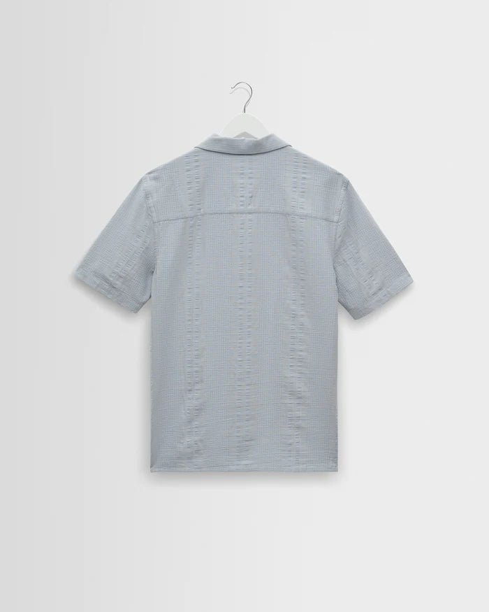 Wax Didcot Double Weave Seersucker Blue - Steranko Clothing Manchester