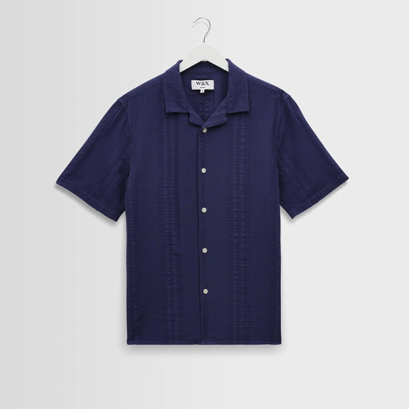 Wax Didcot Double Weave Seersucker Dark Blue - Steranko Clothing Manchester