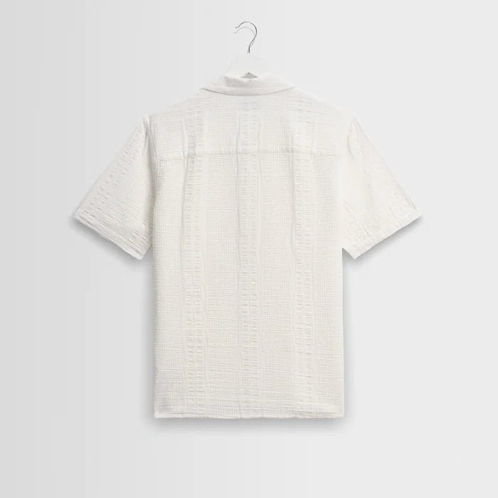 Wax Didcot Double Weave Seersucker Ecru - Steranko Clothing Manchester
