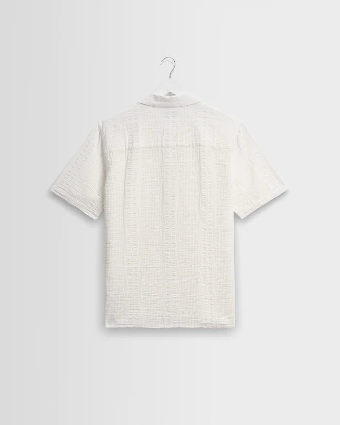 Wax Didcot Double Weave Seersucker Ecru - Steranko Clothing Manchester