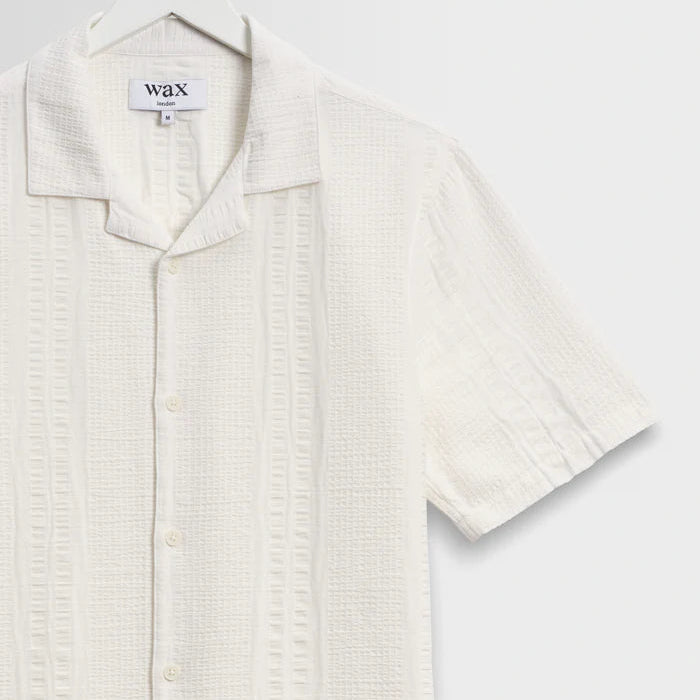 Wax Didcot Double Weave Seersucker Ecru - Steranko Clothing Manchester