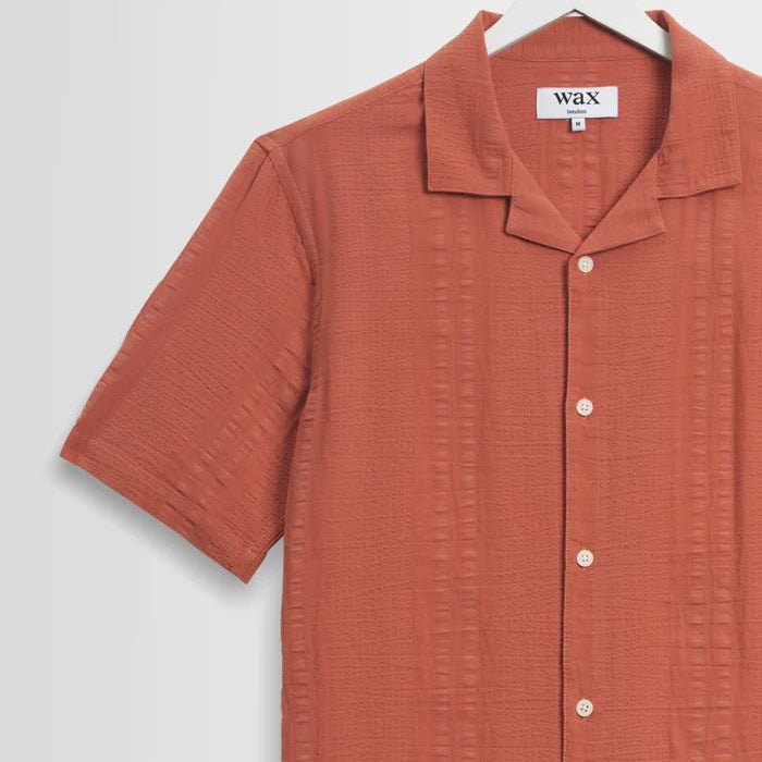 Wax Didcot Double Weave Seersucker Rust - Steranko Clothing Manchester