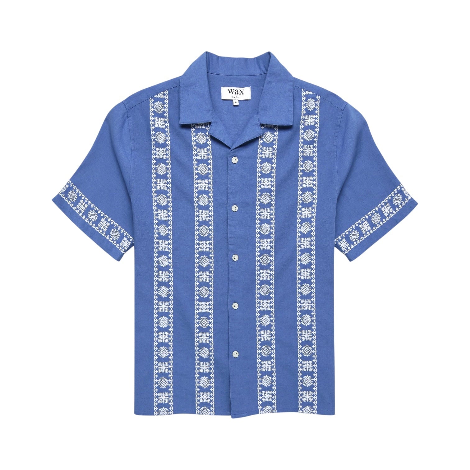 Wax Didcot Shirt Placement Border Blue - Steranko Clothing Manchester