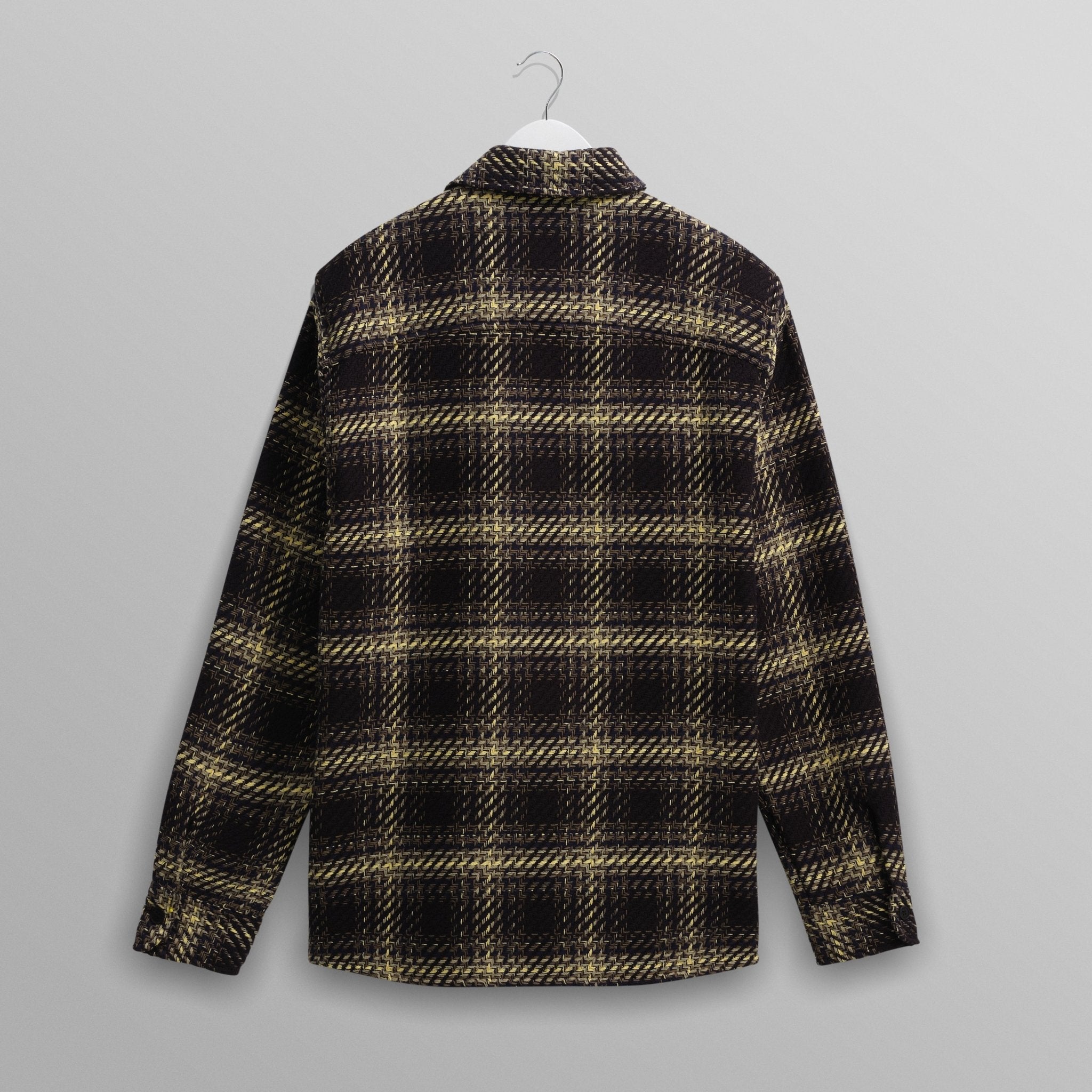 Wax Whiting Overshirt Hutton Check Black Yellow - Steranko Clothing Manchester