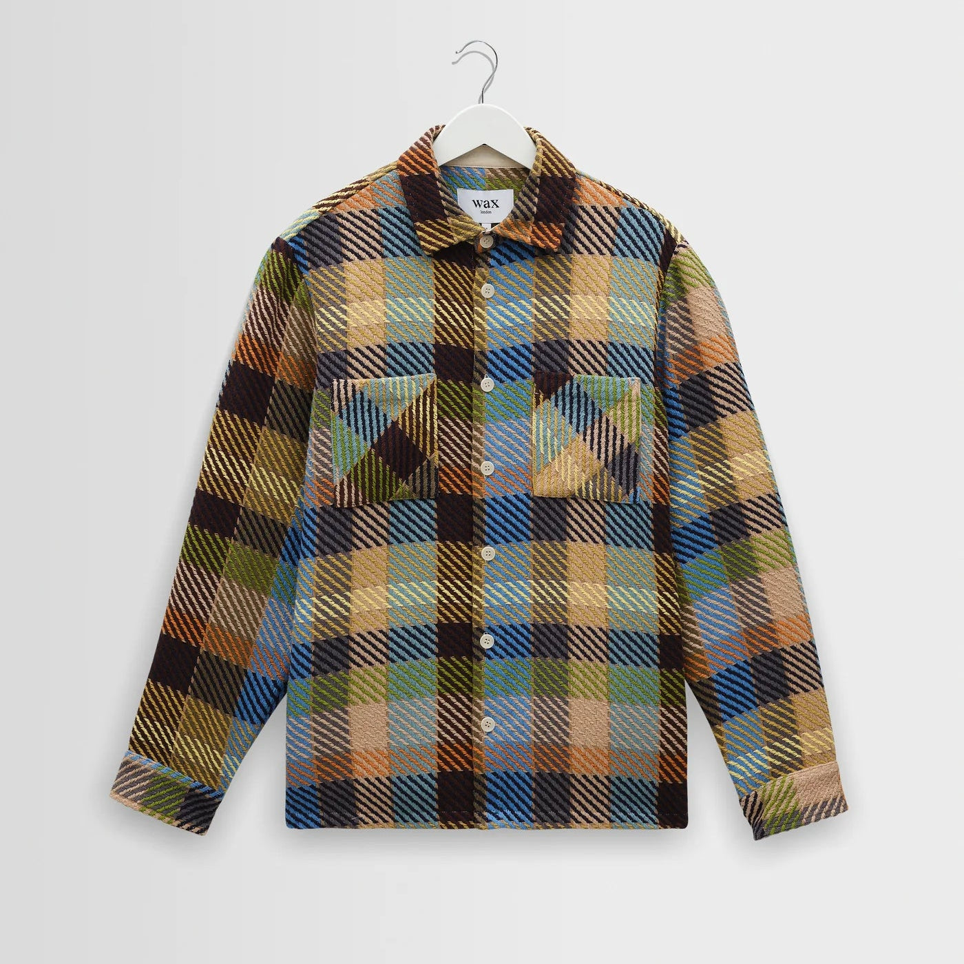 Wax Whiting Shirt Pike Check Khaki - Steranko Clothing Manchester