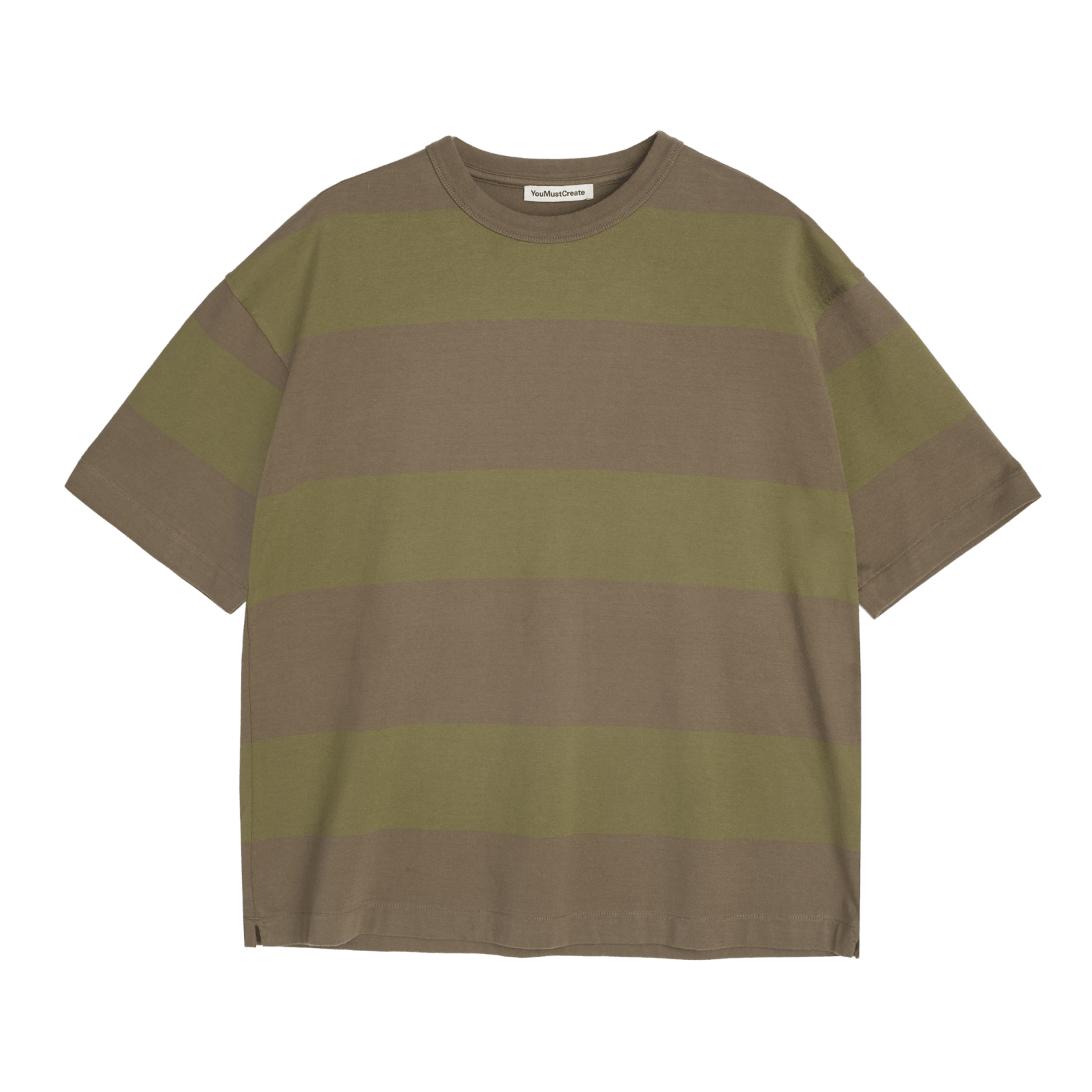 YMC Triple Wide Stripe T-Shirt Green Multi - Steranko Clothing Manchester